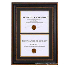 14x20 Ornate Gold Black Design Double Certificate Frame with Two 8.5x11 Inch Certificates and Diplomas